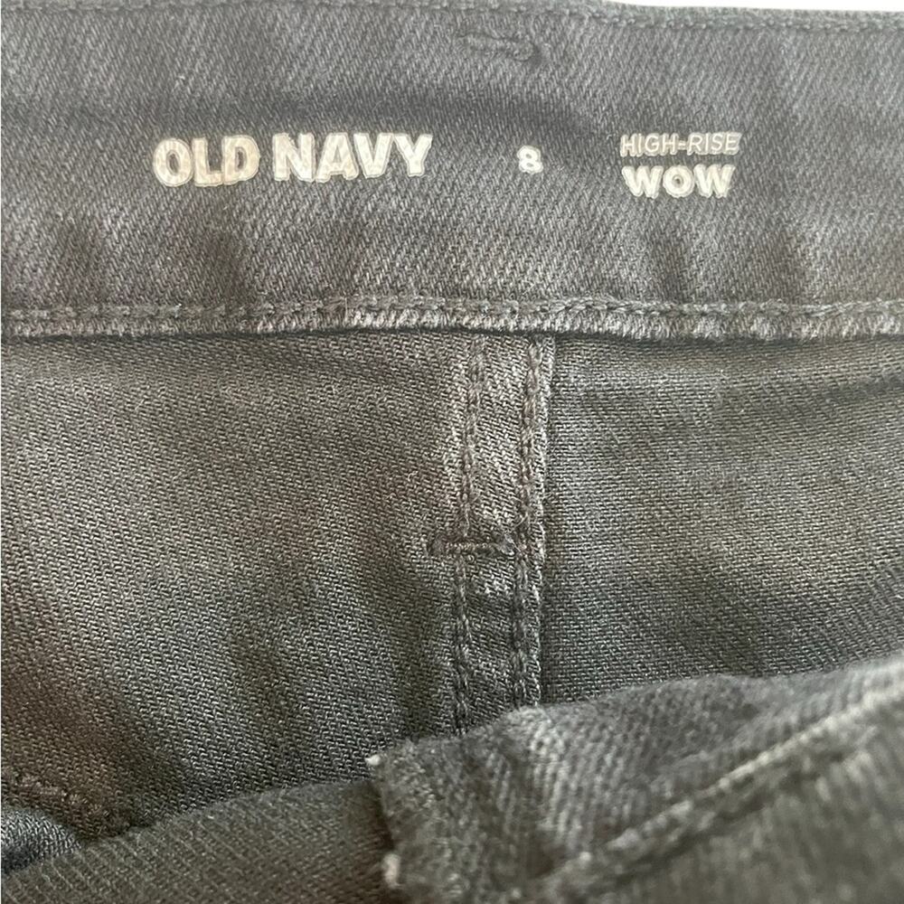 ✨ OLD NAVY Black High Waist WOW Bermuda Shorts 8 Stretch Cuffed EUC 🖤 - Picture 4 of 5